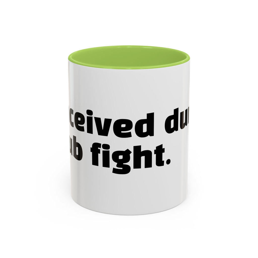 "Conceived during a pub fight."